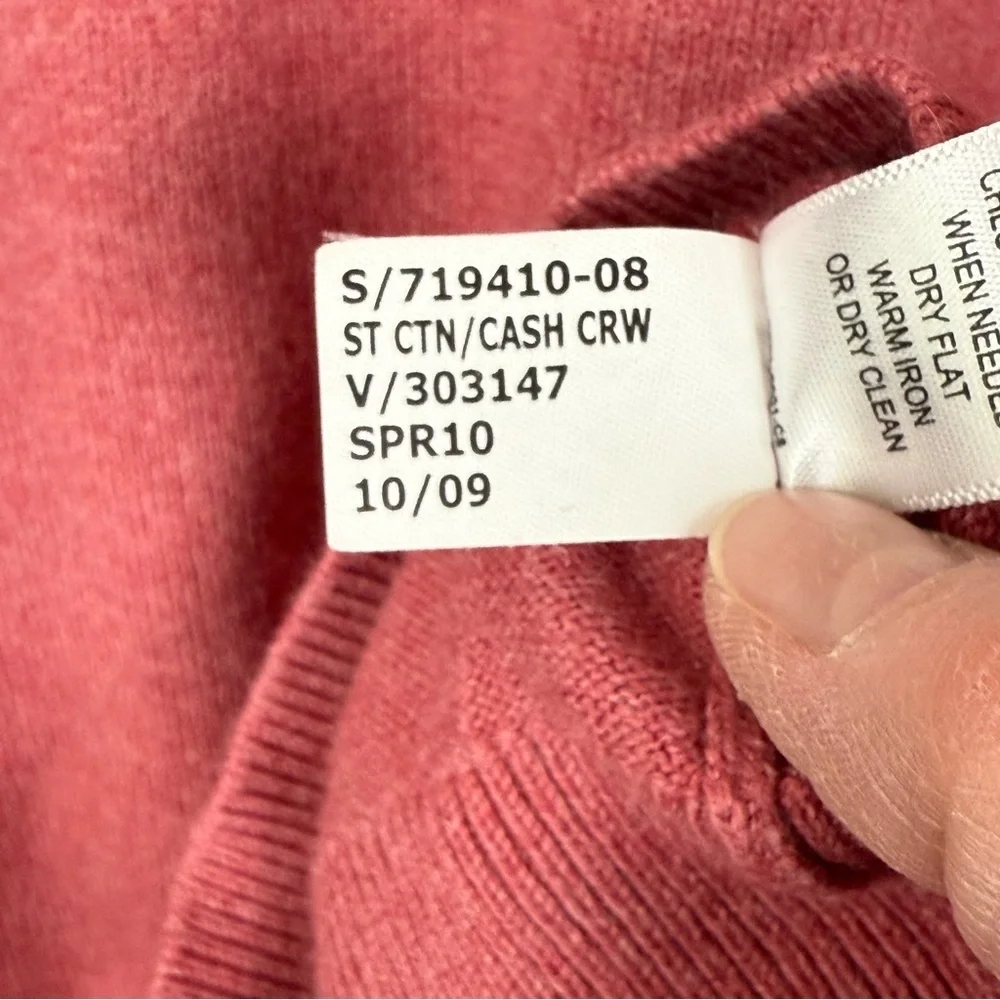 Banana Republic Y2K Cotton-Cashmere Crewneck Sweater Coral/Brick Red Mens Medium